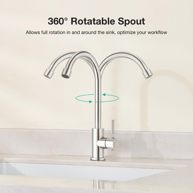 Faustina Kitchen Sink Mixer Tap Single Lever Mixer Tap High