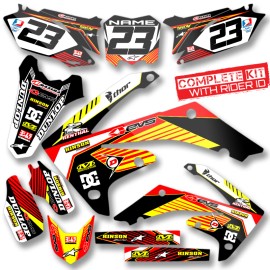 MX ISLAND 2003 2004 2005 2006 2007 CRF 150F 230F GRAPHICS KIT RIDGELINE: RED / YELLOW KIT