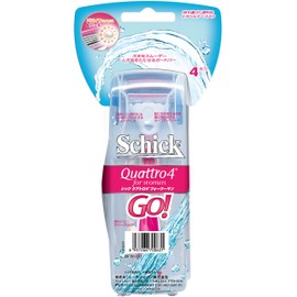 Chic Schick Quattro 4 Forwoman Holder GO! (Includes 1 Replacement Blade) Women's Razor Blade (1 Piece is Installed)