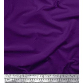 Soimoi Purple Moss Georgette Fabric Deep Purple Dark Tone Color Print Fabric by The Metre 42 Inch Wide
