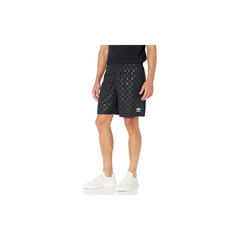 Umbro Men's Checkered Short, Black, Medium
