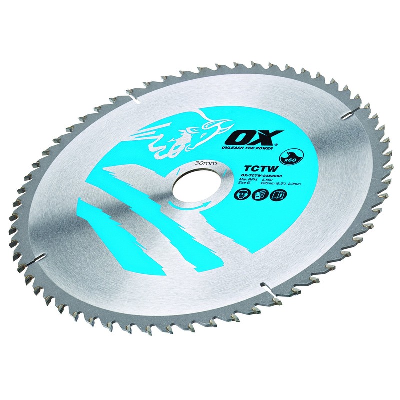 OX Wood Cutting Circular Saw Blade 235/30mm, 60 Teeth ATB