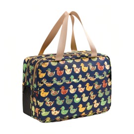 IN Chenthy Cosmetic Bags for Women, Double-Layer Waterproof Cosmetic Bag With Handle, Large Capacity Wet and Dry Separation Travel Bag Women's Toiletry Bag (Cute Duck - XL)