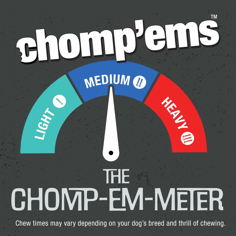 Chomp’ems Premium Beefhide Chews for Dogs, 2 Chews