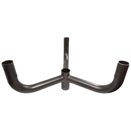 Triple 120 Degree Bullhorn Tenon Adapter for 3 Light Fixtures with 2 3/8" Slip Fitter, Mounting Bracket LED Parking Lot Light, Outdoor Shoebox LED Street Pole Light, Dark Bronze