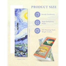 GAUENEEN 30 Pcs Paper Bookmarks, Art Works Bookmark Bulk for Book Lovers, Aesthetic Bookmarks Set for Women Men, Fun Book Lovers Gifts (Van Gogh)