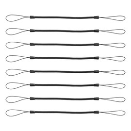 PEUTIER 8pcs Elastic Coil Lanyard for Touch Pens, Retractable Tether Anti-lose Spring Pen Leash Stylus Lanyard Cord for Tether Drawing Pen to Tablet Touchscreen (Black)