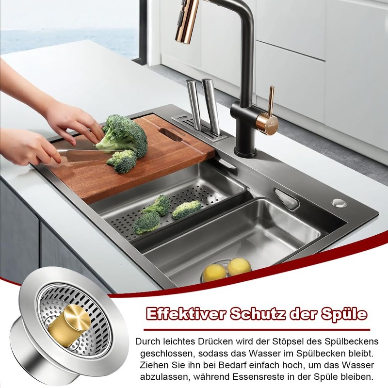 Kitchen Sink and Sink Drain Plug Sink Strainer Insert Drain