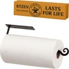 RTZEN Under Cabinet Black Paper Towel Holder - Handcrafted Rustic