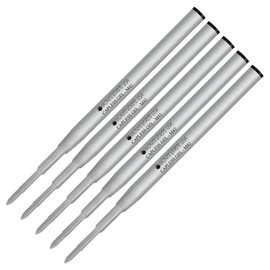 Lanier Combo Pack - 5 Pack - Monteverde® Capless M42 Gel Ink Refill Compatible with Most Montblanc® Style Ballpoint Pens - Black (Fine Tip 0.6mm)