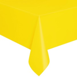 Unique 35596 Plastic Tablecloth-2.74 m x 1.37 m-Neon Yellow