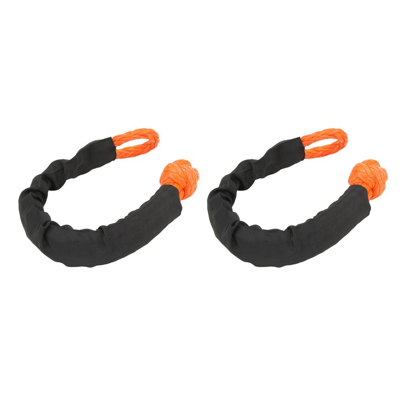 9mm Soft Shackle Recovery Rope 2PCS Orange Portable Lightweight 14