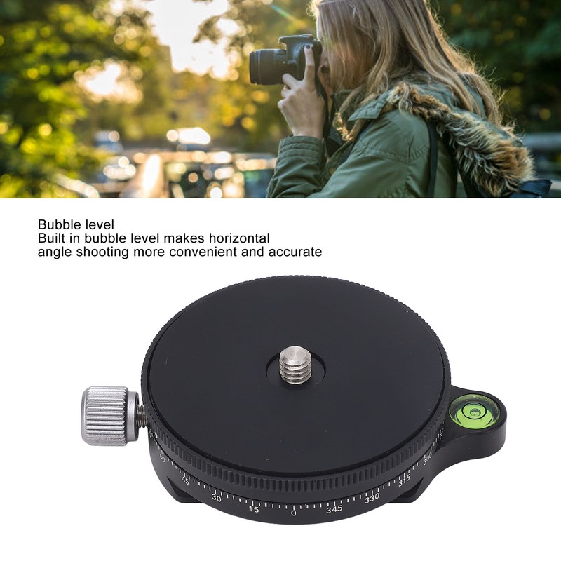 Camera Panoramic Panning Base with Level 60MM Aluminum Alloy CNC