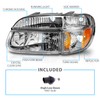 AmeriLite Chrome Replacement Headlights Lamp w/Corner Parking Turn Signal Set