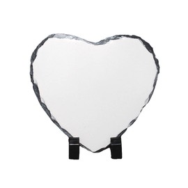 MR.R Sublimation blanks Heart Rock Slate Photo Plaque Picture Frame, Customized Photo Frame Novelty for Wedding,Birthday,Baby Birth,7.87 x 7.87 inch