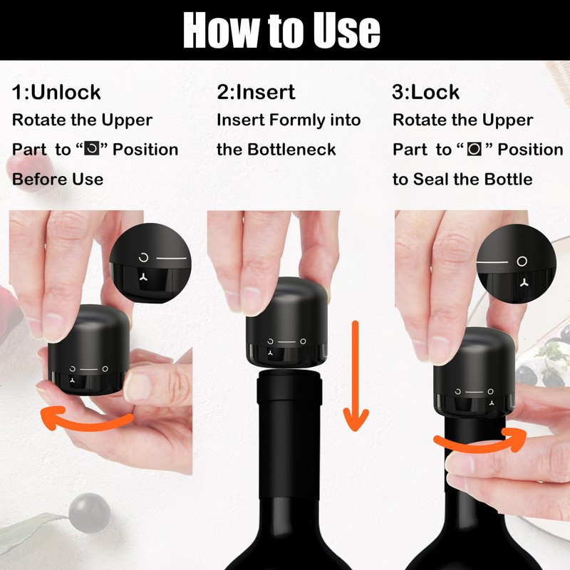 Hosslearlear Wine Stoppers for Wine Bottles, Silicone Reusable Corks with