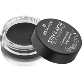 essence | Stay & Play Gel Eyeliner Pot | Waterproof, Long Lasting, Highly Pigmented | Vegan & Cruelty Free (01 | Black)