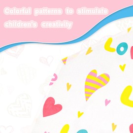 TOPWAYS Kids Aprons, Cute Cartoon Kitchen Cooking Baking Apron for Boys and Girls, Children's Apron for Art Painting Gardening (love hearts)