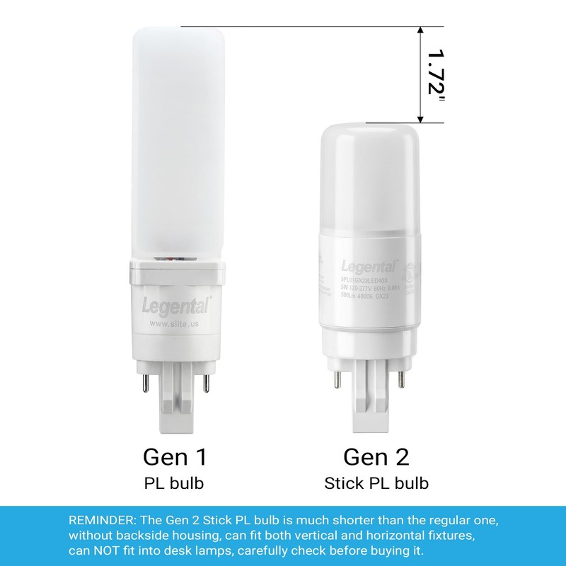 Silverlite 5w(13w CFL Equivalent) LED Stick PL Bulb GX23-2 Pin