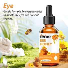 Genuine Honey Eye Cleansing Serum, Honey Eye Care Serum, Eye Essence, Effective Within 7 Days Skincare Comfort Bee Honey Eye Soothing Lotion Honey Essence Fast-Acting Eye Cream, Daily Use Eye Care Product, Limited Time