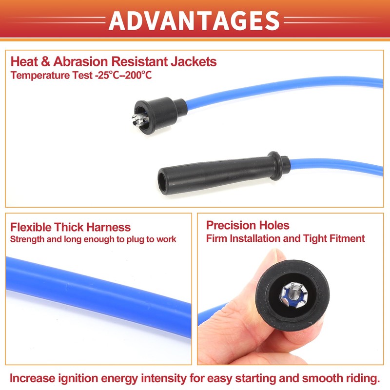 QUARKZMAN Ignition Cable Set for Suzuki 413 1986-1990 No. 3370060A20