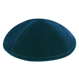 Dark Teal Deluxe Velvet Kippah Bulk Pack Yamaka Blue Velour Kippot Yarmulke for Wedding, Passover Seder Bar Mitzvah Bat Mitzva Bris, Shul, Shabbat