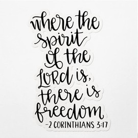 Decal Stickers of Where The Spirit of The Lord is There is Freedom Premium Indoor (No Waterproof) Vinyl Decal Stickers for Laptop Phone Accessory Helmet Car Window Mug Tuber Cup Door ANDVER3f82050BL