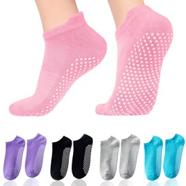 5 Pairs Stopper Socks Women Men ABS Socks House Socks Non-Slip House Socks Yoga Socks Non-Slip Non-Slip Slipper Stopper Socks for Ballet, Pilates, Hospital, Fitness, 1