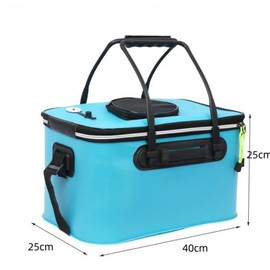 YAOYAOLING Portable Foldable Fishing Bucket,Fishing Bucke,Foldable Fish Bucket,baby blue/grey (grey)