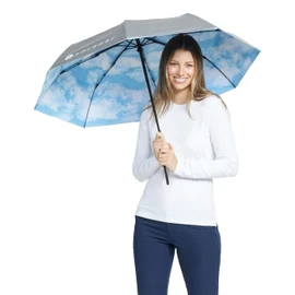 Solbari Compact Sun Protective Umbrella UPF 50+ UV Protection, Ultra-Light & Travel-Friendly, Reflective Sun Protection for Beach, Picnics, & Outdoor Festivals - Clouds - 46 inch