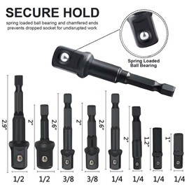 Gasea 8pcs 1/4", 3/8",1/2" Extension Socket Adapter Set and 4pcs Impact Socket Adapter and Reducer Set for Impact Driver Ratchet Docket Extentsion Conversion Tool