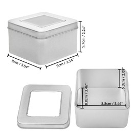 Kurtzy Silver Metal Tins with Lids (Pack of 10) 9 x 9 x 5.7 cm Small Metal Boxes Portable Empty Metal Box with Lid without Hinge - Mini Storage Box Metal Rectangular Container & Survival Kit