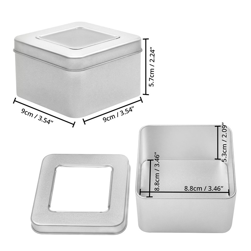 Kurtzy Silver Metal Tins with Lids (Pack of 10) 9
