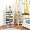 12 Pack Shoe Organizer Storage Bins, Clear Plastic Stackable Shoe