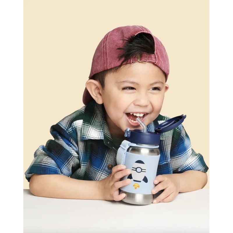 Vaso Termo Infantil Popote Acero Inoxidable Skip Hop® 350ml Azul