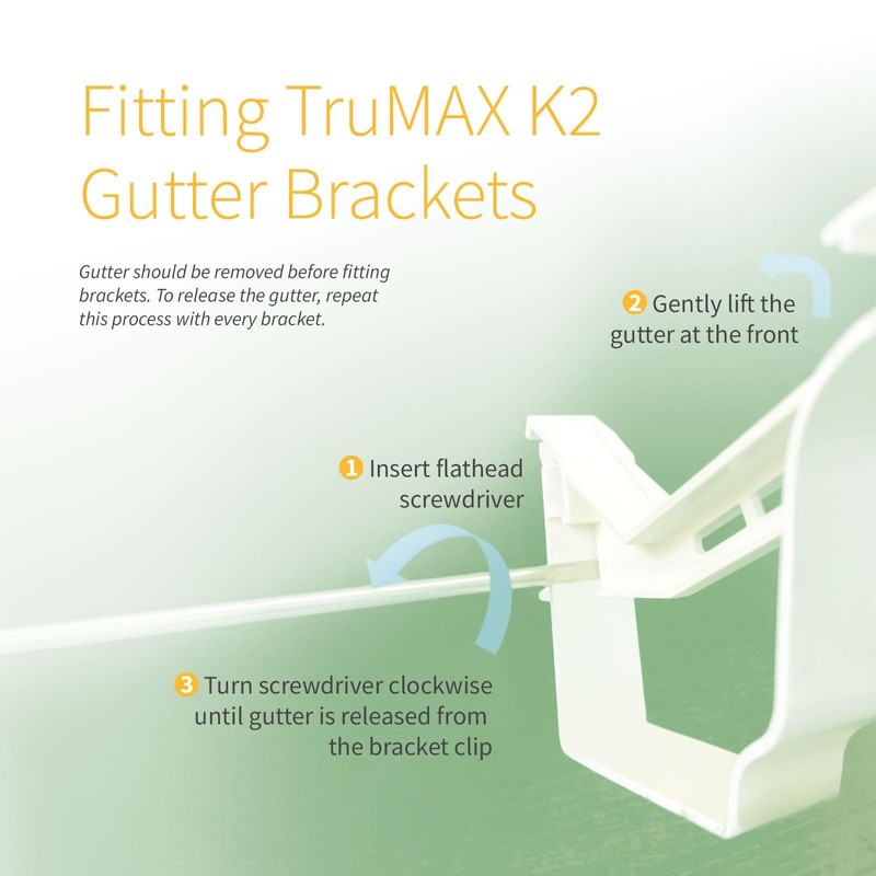 TruMAX K2 Gutter Bracket C8043 Conservatory Guttering Replacement - White