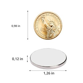Imanes de neodimio fuertes, tierras raras para manualidades, imanes pequeños redondos resistentes, 0.47 x 0.12 pulgadas, 50 unidades | Heavy Duty Roun