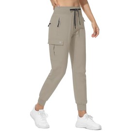 RlaGed Women’s Lounge Cargo Hiking Pants Lightweight Joggers Quick Dry Water Resistant Outdoor Fishing UPF 50+ Sweatpants with Zipper Pockets