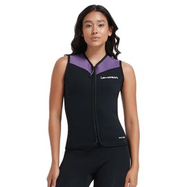 Lemorecn Wetsuit Top Women, 3mm Sleeveless Neoprene Wet Suit Tops Jacket Front Zip Diving Vest for Water Sports