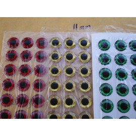 Unbranded 210 PCS 3D 11MM RED/GOLD/GREEN HOLOGRAPHIC LURE EYES/FLY TYING JIGS/CRAFT DOLLS