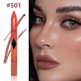 Hxssll Crayon Matte Lipstick Lip Liner Pencil, Moisture Smooth Lipstick Pencil,With pencil sharpener Sharpenable Lip Pencil, Ultimate Lip Crayon for Women Smudgeproof Waterproof 501#