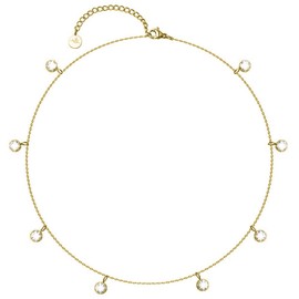 BONNYBIRD® Women's Necklace Made of Premium Stainless Steel, 100% Waterproof and Skin-Friendly, in Silver, Gold and Rose Gold, Stainless Steel, Cubic Zirconia