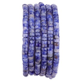 BEADIA - abalorio espaciadoras de sodalita azul natural para abalorios (4 mm x 2 mm, 38 cm)