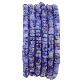 BEADIA - abalorio espaciadoras de sodalita azul natural para abalorios (4 mm x 2 mm, 38 cm)