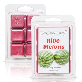 The Candle Daddy Ripe Melons - Juicy Watermelon Scented Melt - Maximum Scent Wax Cubes/Melts - 1 Pack - 2 Ounces - 6 Cubes