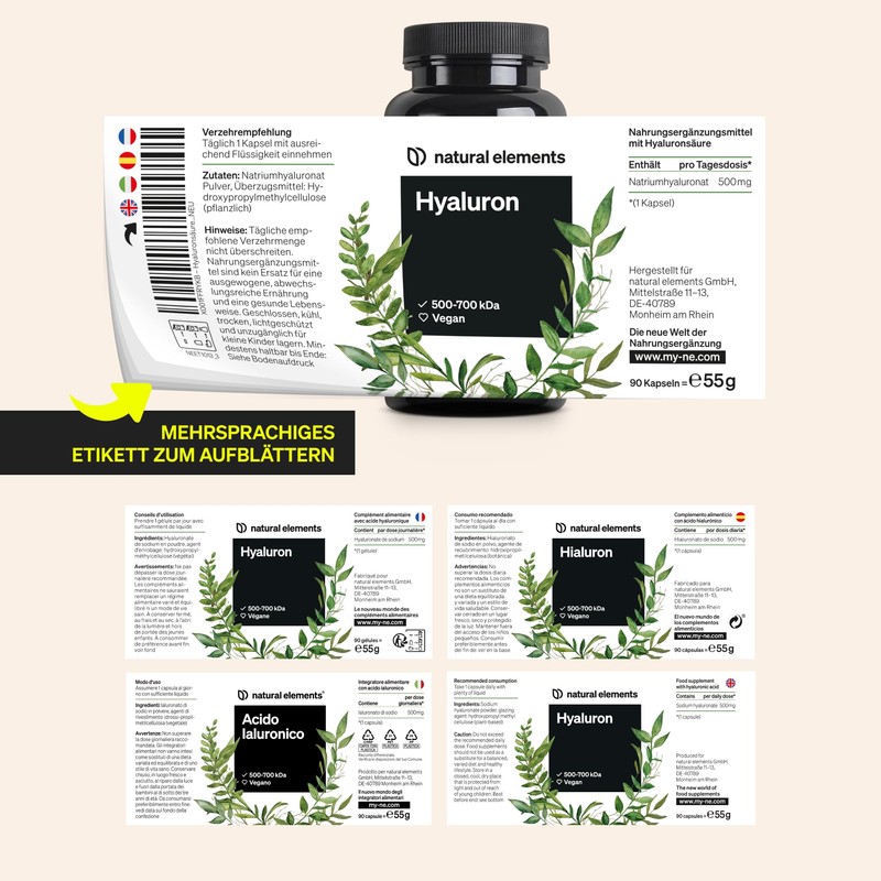 Hyaluronic Acid Capsules - High Dose, 400 mg - 90