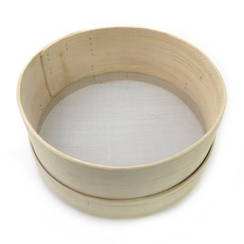 Calder Sieve with Metal Mesh, 28 cm Diameter-13 cm Height, Wood Light Brown