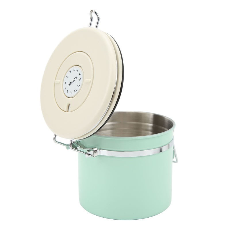Coffee Canister Mint Green Food Grade Stainless Steel Airtight Coffee