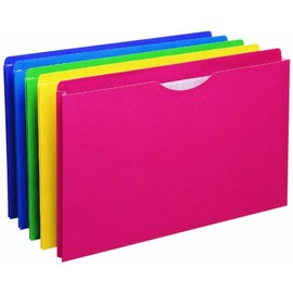Pendaflex File Folders, Colour Reinforced File Jacket, 1" Expansion, Legal Size, Assorted Colours, Durable 11 pt. Stock, 10/Pack, Ideal for Secure Document Storage