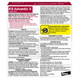 K9 Advantix K9 Advantix II Large Dog Vet-Recommended Flea, Tick & Mosquito Treatment & Prevention | Dogs 21 - 55 lbs. | 4-Mo Supply